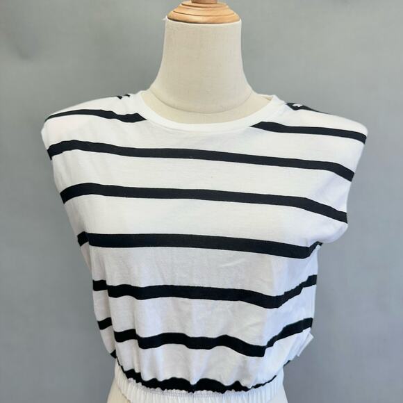 Calvin Klein Jeans Women's Striped Elastic-Waist Shoulder-Pad Top Size XS NWT - Picture 11 of 15